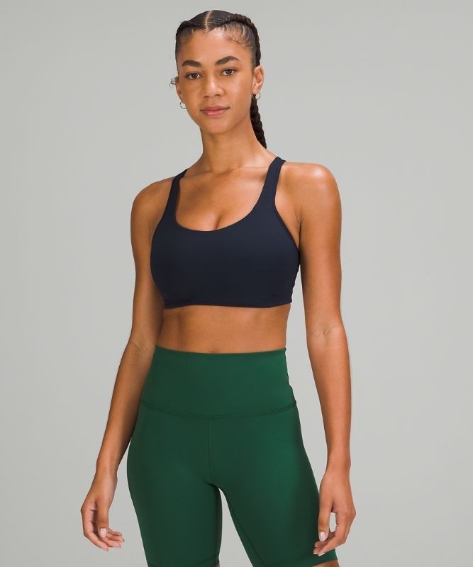 Lululemon All Powered Up Bra Medium Support, A Sport BH Dam Marinblå | RKWV-41972