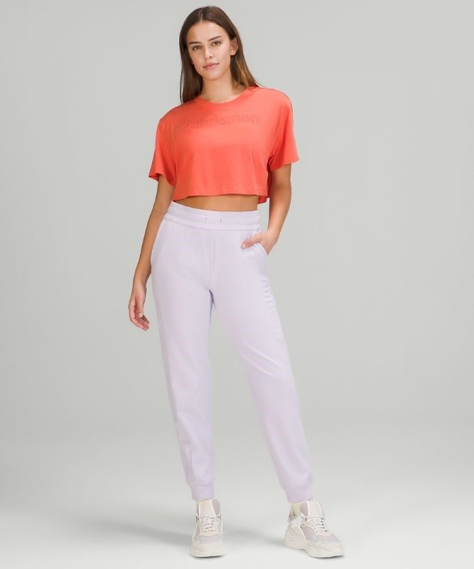 Lululemon All Yours Cropped Graphic T-Shirt Blast Dam Korall | GOVI-89576
