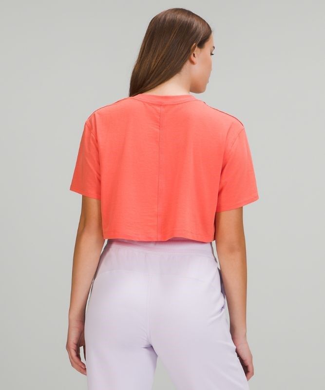 Lululemon All Yours Cropped Graphic T-Shirt Blast Dam Korall | GOVI-89576