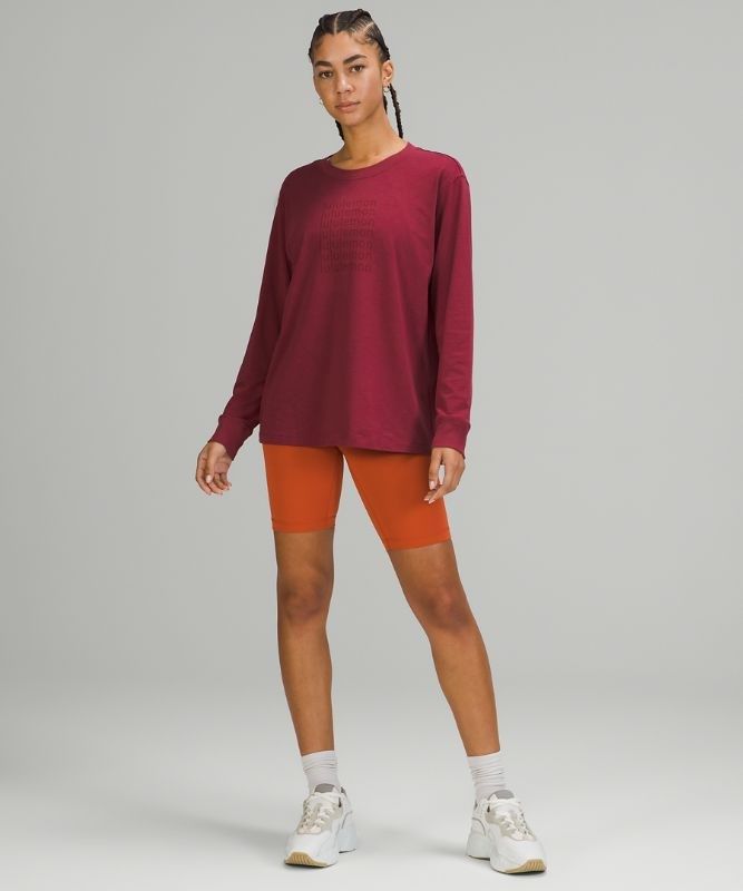 Lululemon All Yours Graphic Long Sleeve Shirt Blast Dam Vinröda | UERC-06134