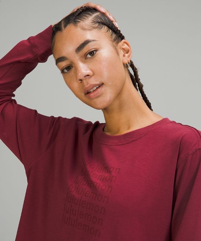 Lululemon All Yours Graphic Long Sleeve Shirt Blast Dam Vinröda | UERC-06134