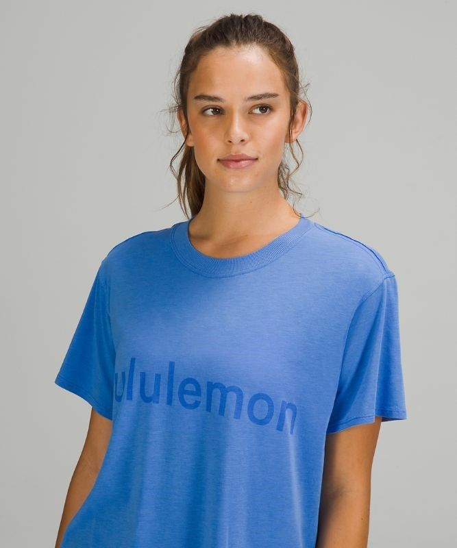 Lululemon All Yours Graphic Short Sleeve T-Shirt Blast Dam Blå | QWHE-49635