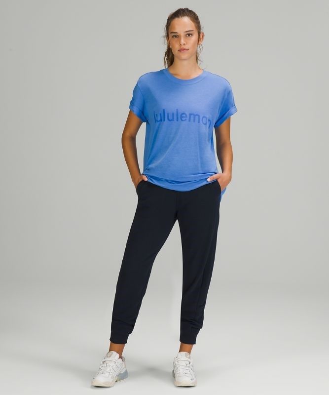 Lululemon All Yours Graphic Short Sleeve T-Shirt Blast Dam Blå | QWHE-49635