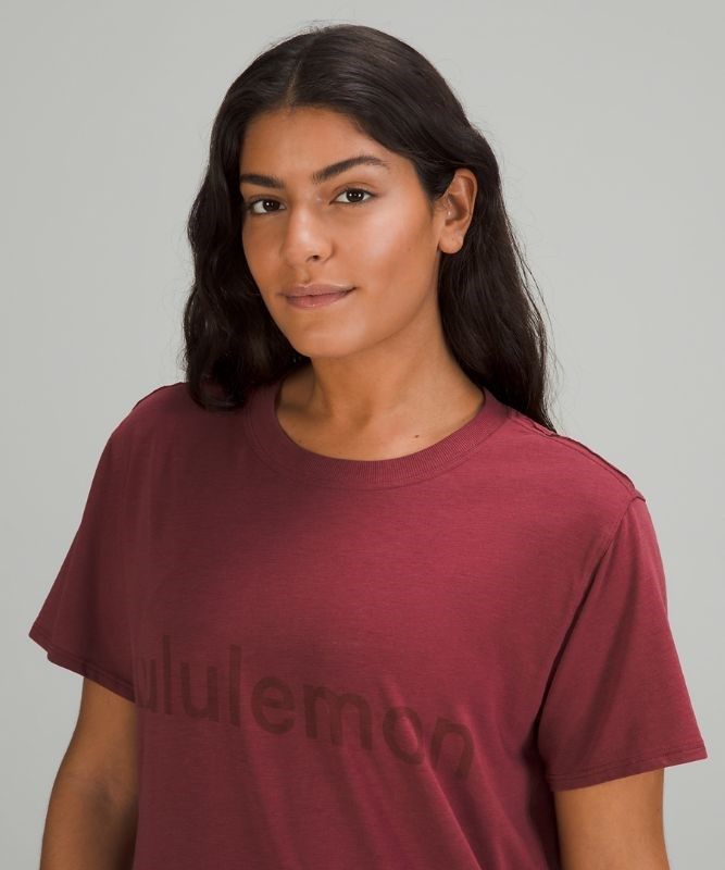 Lululemon All Yours Graphic Short Sleeve T-Shirt Blast Dam Vinröda | HIBG-32547