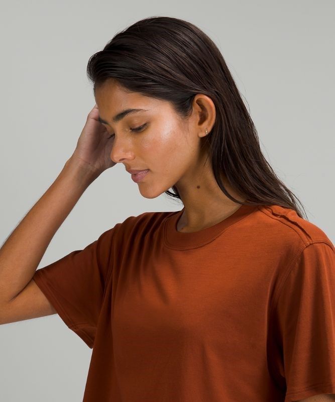 Lululemon All Yours Tee Pima Cotton Blast Dam Bruna | JQOF-76405