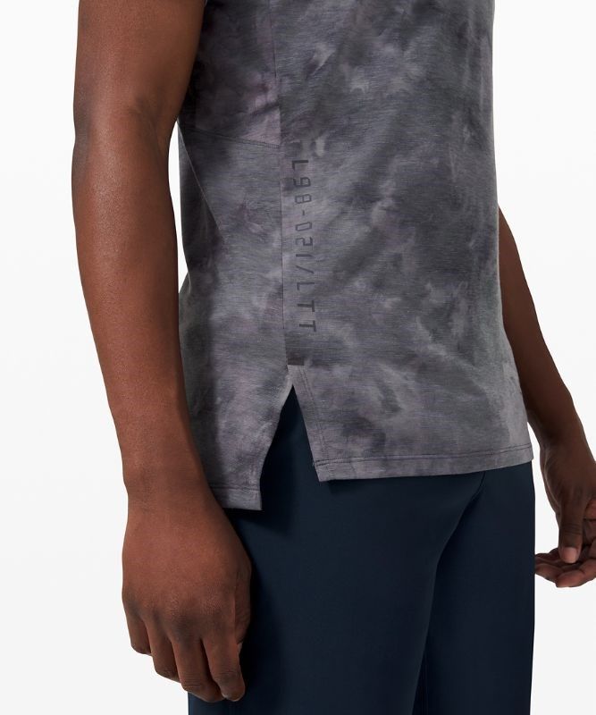 Lululemon Always Agile Short Sleeve Spray Dye Blast Herr Grå Svarta | QJUA-58602