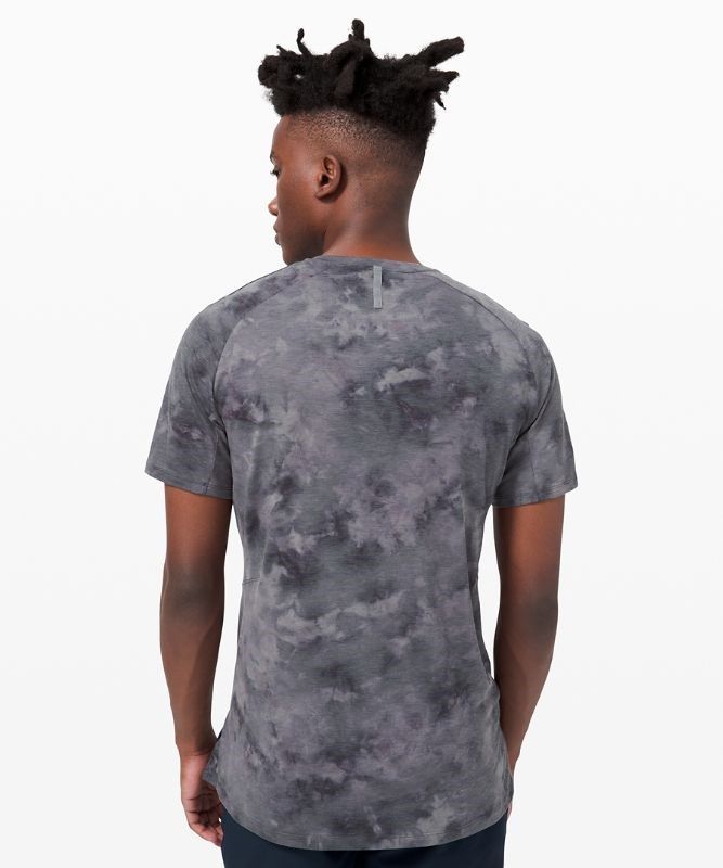 Lululemon Always Agile Short Sleeve Spray Dye Blast Herr Grå Svarta | QJUA-58602