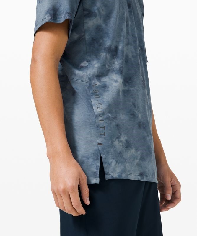 Lululemon Always Agile Short Sleeve Spray Dye Blast Herr Marinblå | ALPB-01752