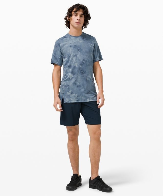 Lululemon Always Agile Short Sleeve Spray Dye Blast Herr Marinblå | ALPB-01752