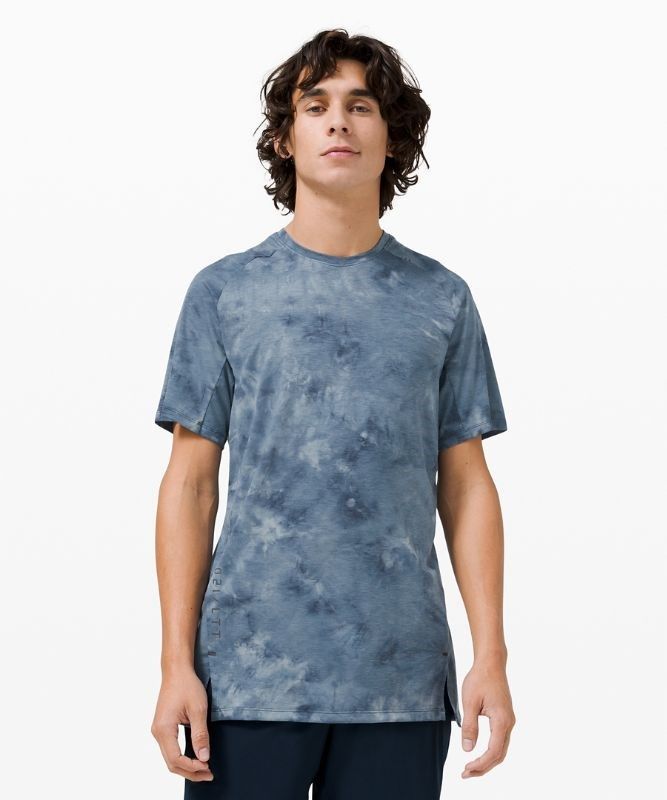Lululemon Always Agile Short Sleeve Spray Dye Blast Herr Marinblå | ALPB-01752