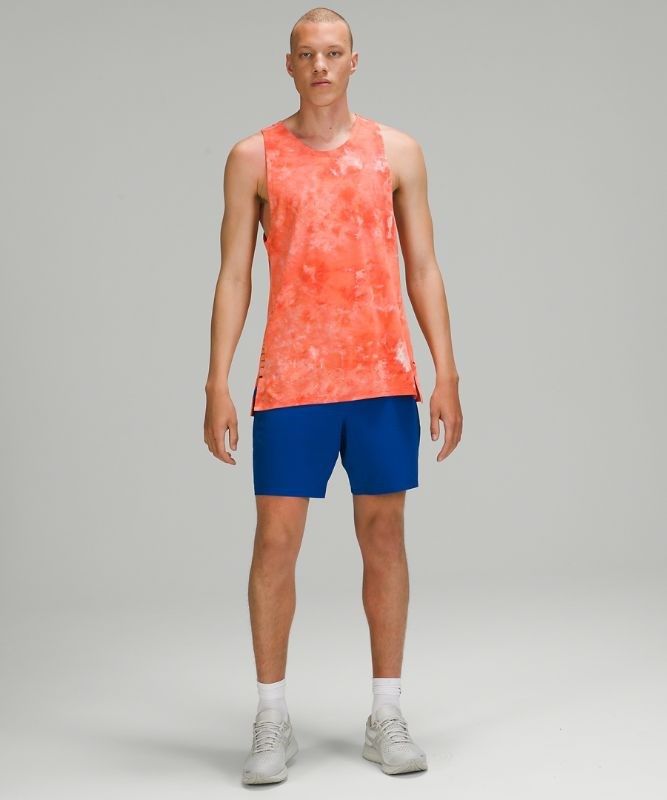 Lululemon Always Agile Tank Spray Dye Blast Herr Vita Korall | OYGU-84671