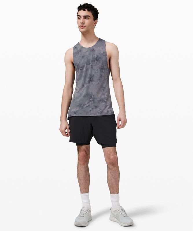 Lululemon Always Agile Tank Spray Dye Blast Herr Grå Svarta | MTEK-52360