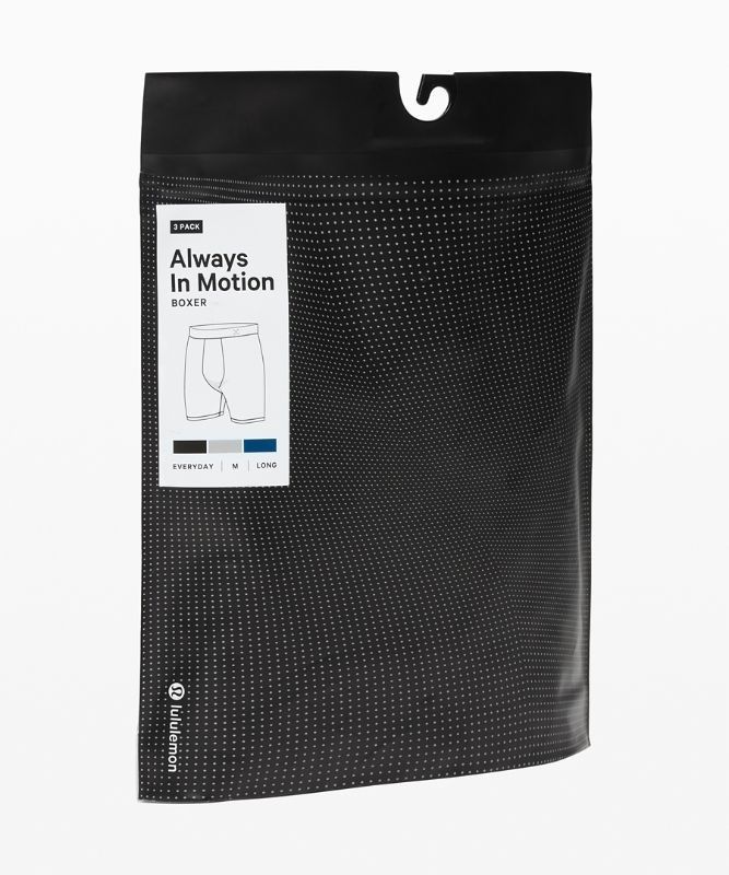 Lululemon Always In Motion Boxer 7 3 Pack Underkläder Herr Svarta Grå Marinblå | JRIW-01849