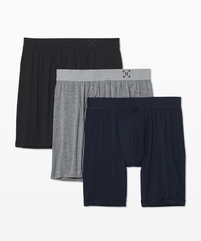 Lululemon Always In Motion Boxer 7 3 Pack Underkläder Herr Svarta Grå Marinblå | JRIW-01849