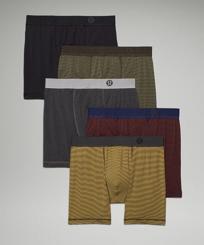 Lululemon Always in Motion Boxer 5 Pack Underkläder Herr Olivgröna Mörkolivgröna Bruna Mörkgrå | ZKVL-40237