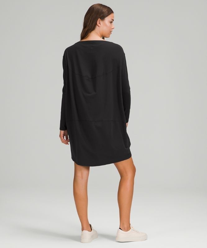 Lululemon Back in Action LS Dress Klänning Dam Svarta | CFHM-73410