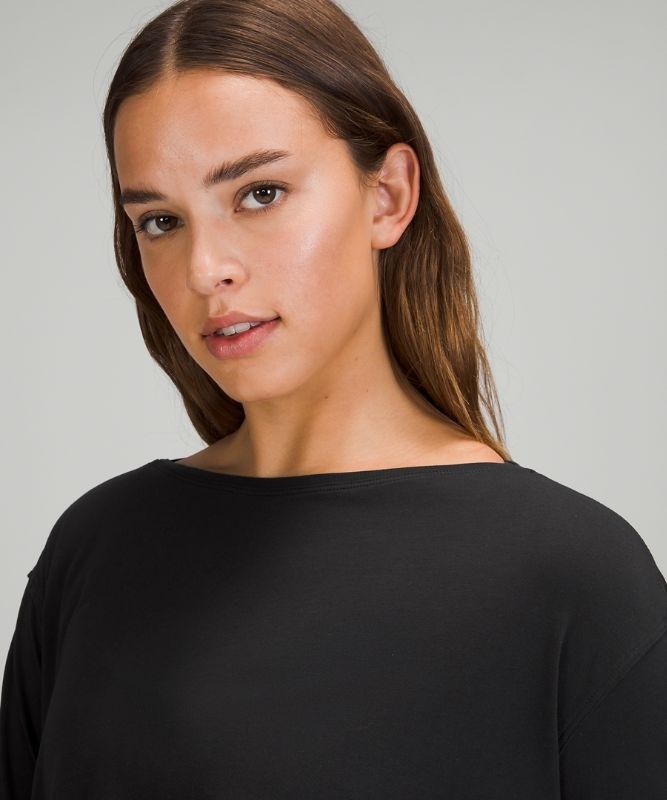 Lululemon Back in Action LS Dress Klänning Dam Svarta | CFHM-73410