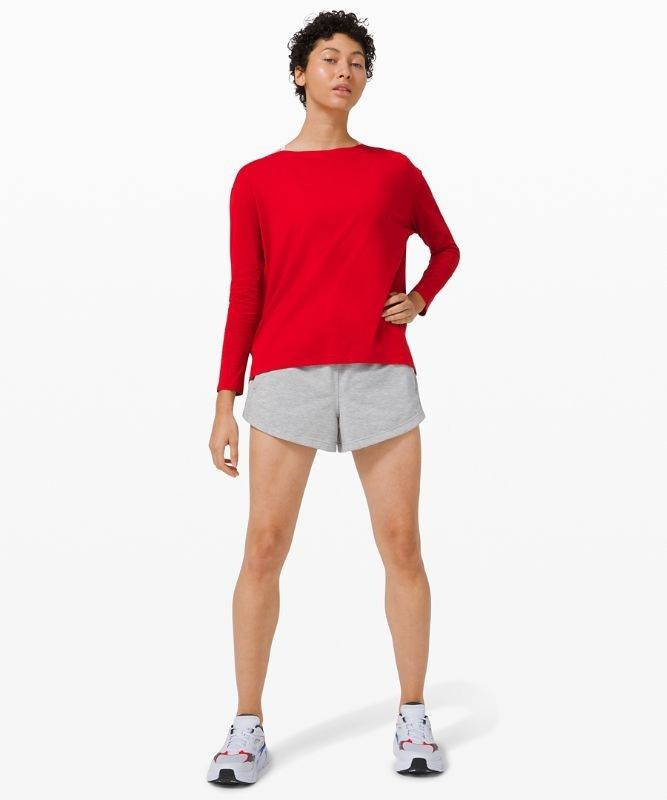 Lululemon Back in Action Long Sleeve Blast Dam Mörkröda | SPGA-23675