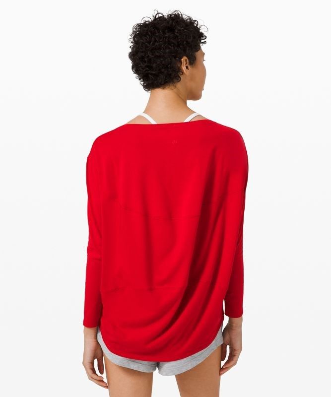 Lululemon Back in Action Long Sleeve Blast Dam Mörkröda | SPGA-23675