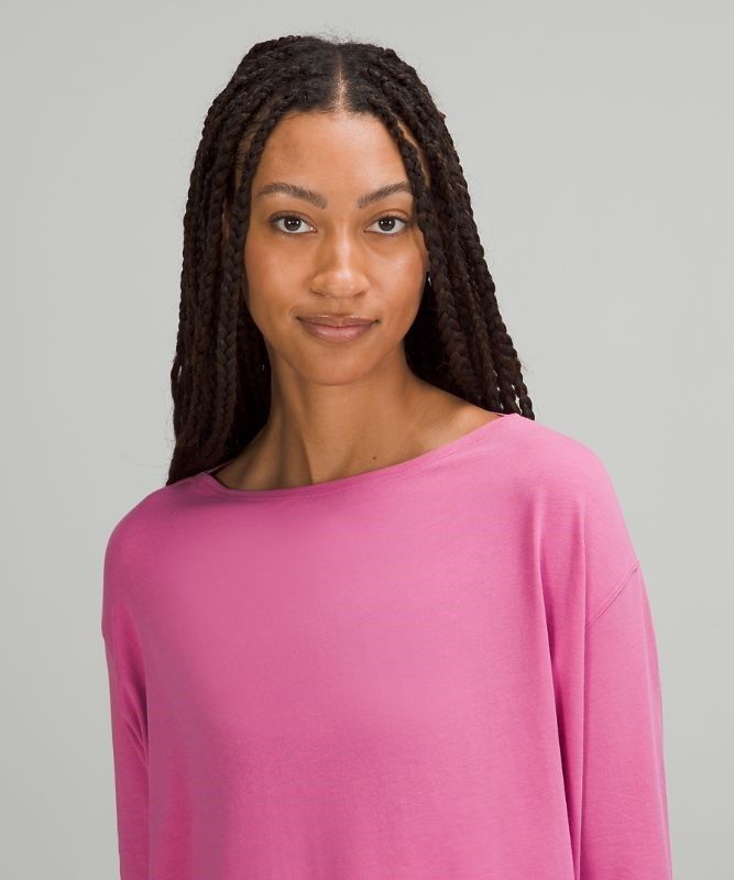 Lululemon Back in Action Long Sleeve Blast Dam Rosa | LKDU-67384
