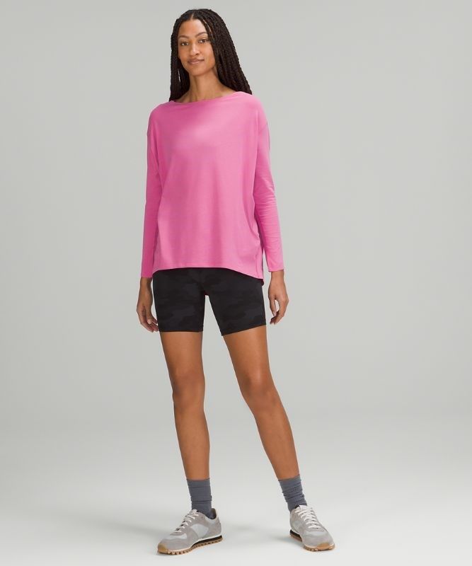 Lululemon Back in Action Long Sleeve Blast Dam Rosa | LKDU-67384