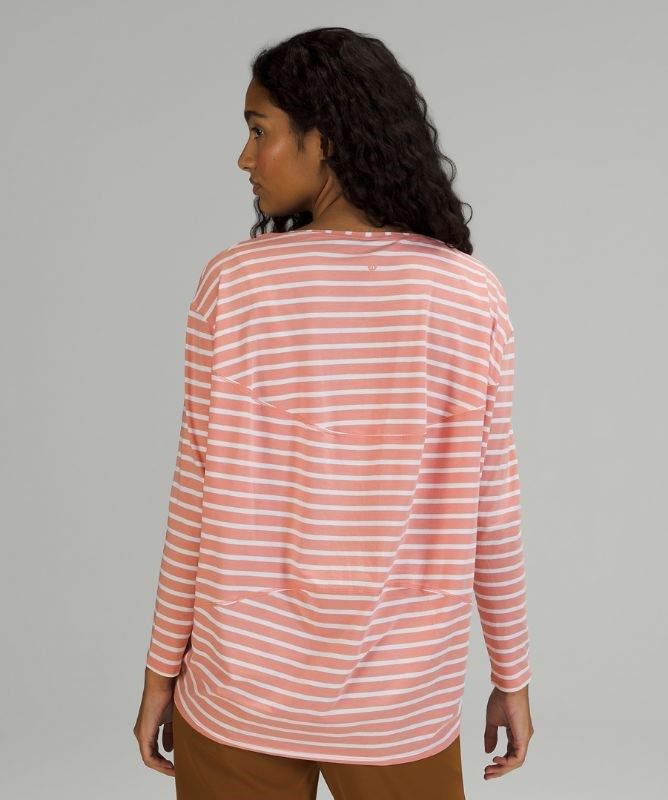 Lululemon Back in Action Long Sleeve Blast Dam Rosa Vita | JCAF-42057
