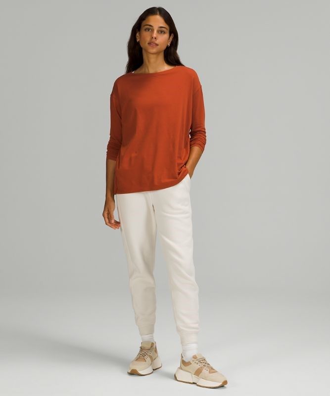 Lululemon Back in Action Long Sleeve Blast Dam Mörkröda | FQUI-19648