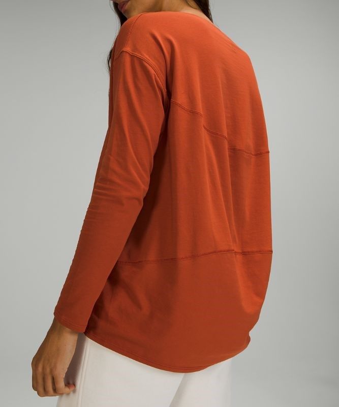 Lululemon Back in Action Long Sleeve Blast Dam Mörkröda | FQUI-19648