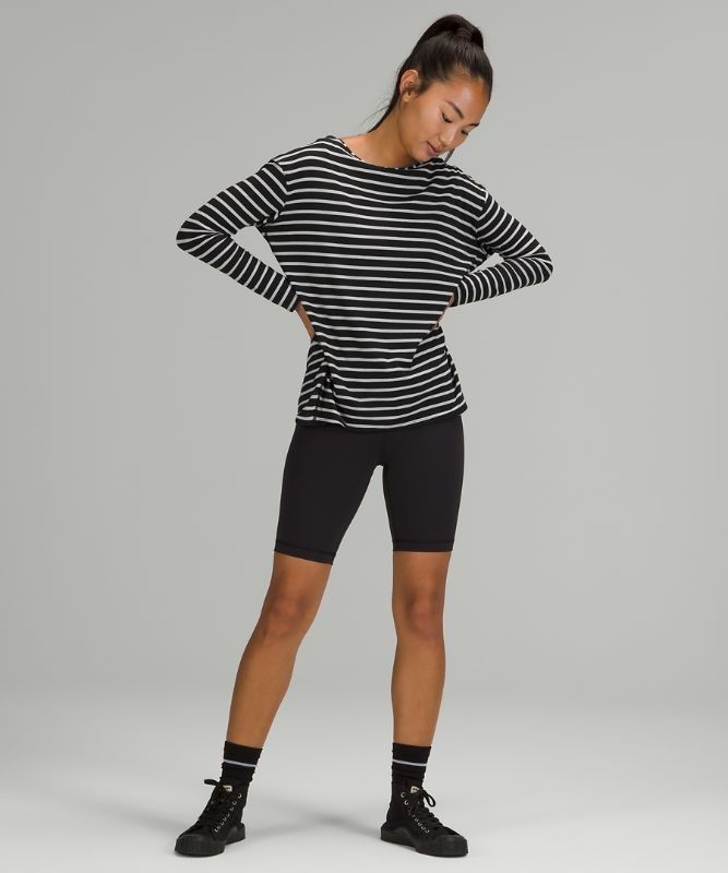 Lululemon Back in Action Long Sleeve Blast Dam Svarta | EGFZ-27360