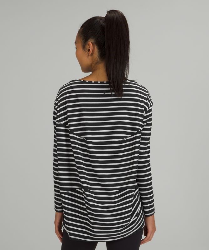 Lululemon Back in Action Long Sleeve Blast Dam Svarta | EGFZ-27360