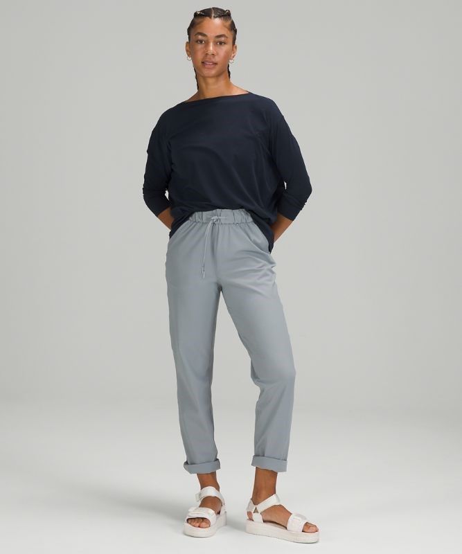 Lululemon Back in Action Long Sleeve Blast Dam Marinblå | BLKH-79410