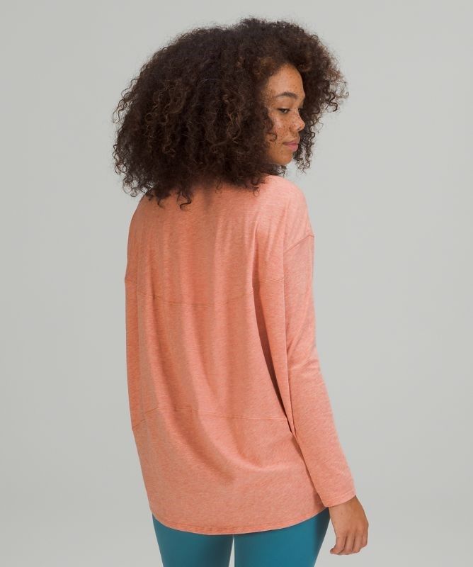 Lululemon Back in Action Long Sleeve Blast Dam Rosa | AMEO-53214