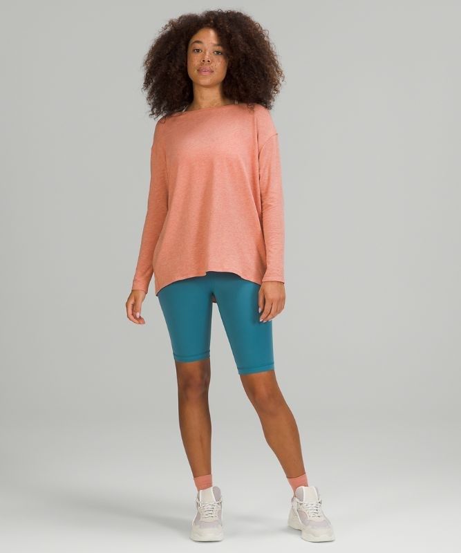 Lululemon Back in Action Long Sleeve Blast Dam Rosa | AMEO-53214