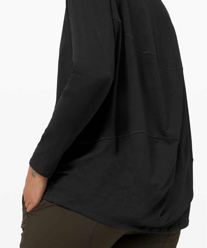 Lululemon Back in Action Long Sleeve Blast Dam Svarta | UQTF-39145