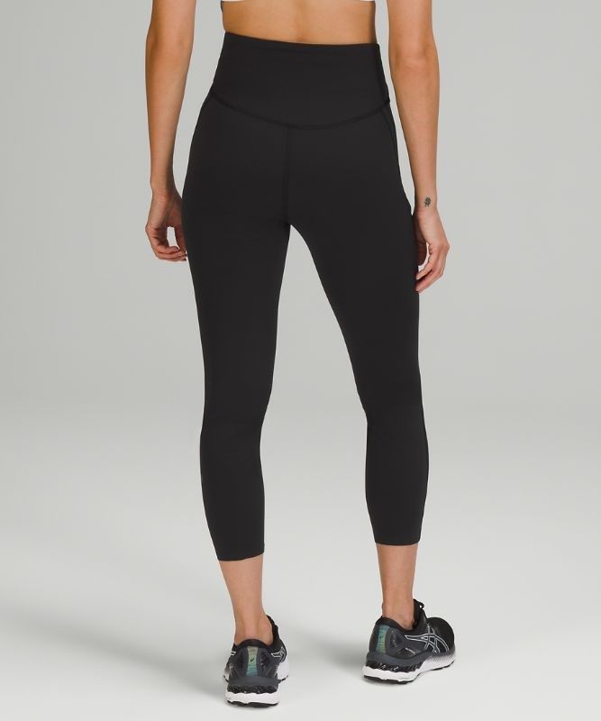 Lululemon Base Pace High-Rise Crop 23 Brushed Leggings Dam Svarta | SWJO-05312