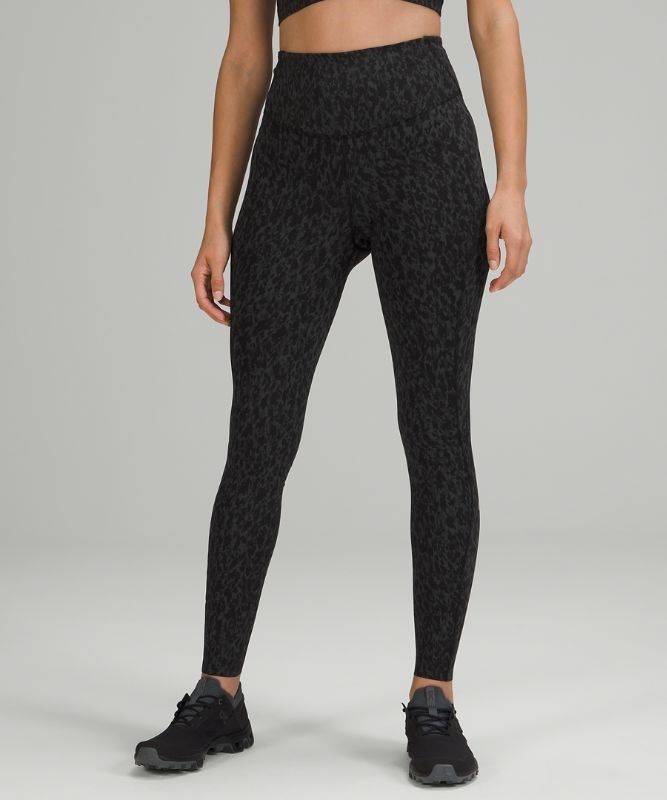 Lululemon Base Pace High-Rise Tight 28 Leggings Dam Leopard Camo Svarta Olika Färger | PYXD-09728