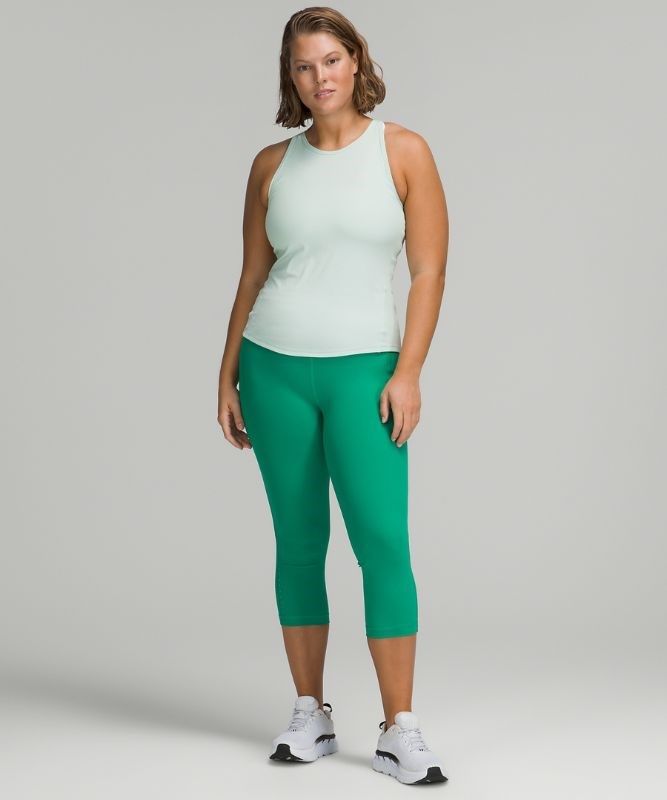 Lululemon Base Pace Tank Ribbed Blast Dam Mintgröna | HBIQ-29360