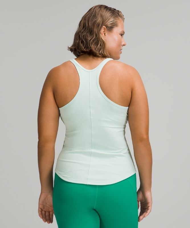 Lululemon Base Pace Tank Ribbed Blast Dam Mintgröna | HBIQ-29360