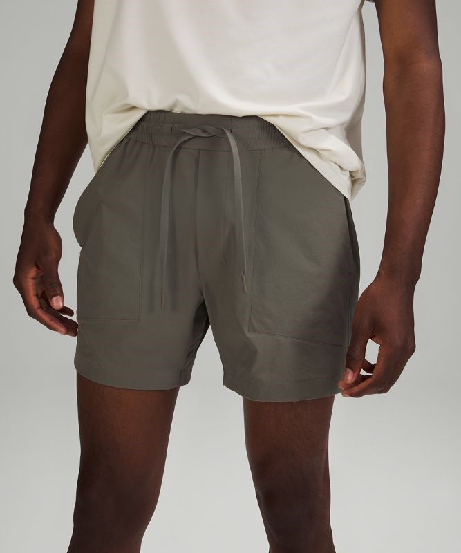 Lululemon Bowline Short 5 Stretch Ripstop Shorts Herr Grå Olivgröna | TBKW-61580