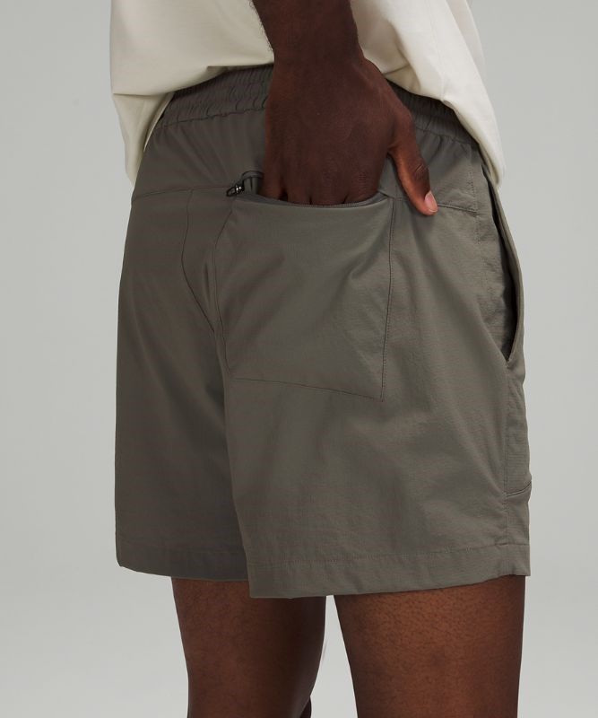 Lululemon Bowline Short 5 Stretch Ripstop Shorts Herr Grå Olivgröna | TBKW-61580