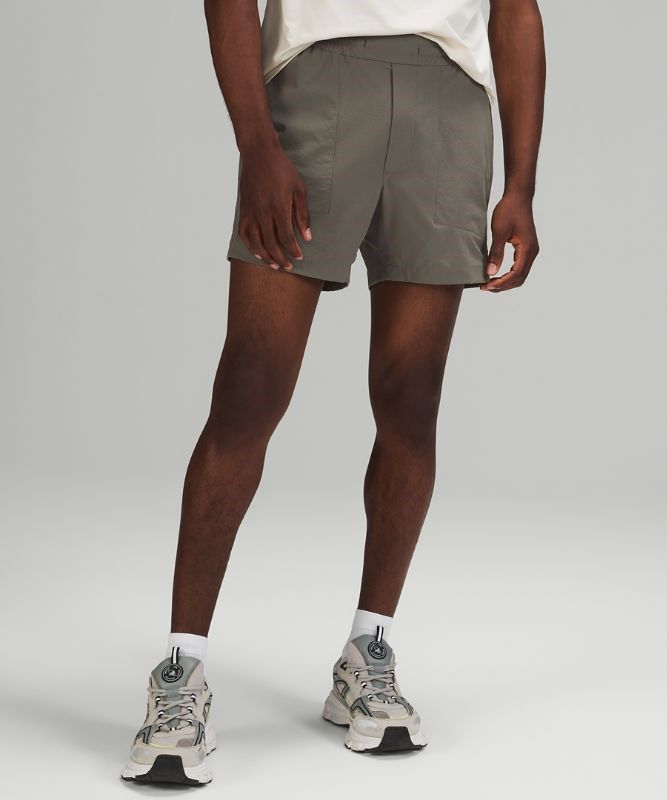 Lululemon Bowline Short 5 Stretch Ripstop Shorts Herr Grå Olivgröna | TBKW-61580