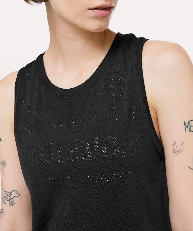 Lululemon Breeze By Muscle Crop Tank Blast Dam Svarta Svarta | QLVD-74530