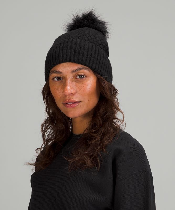Lululemon Bubble Knit Pom Beanie Hatt Accessories Svarta | LMRG-23065