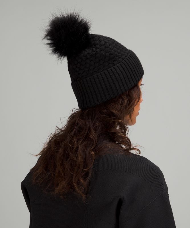 Lululemon Bubble Knit Pom Beanie Hatt Accessories Svarta | LMRG-23065