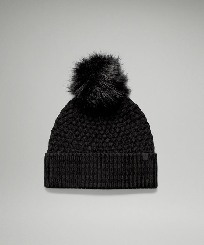 Lululemon Bubble Knit Pom Beanie Hatt Accessories Svarta | LMRG-23065