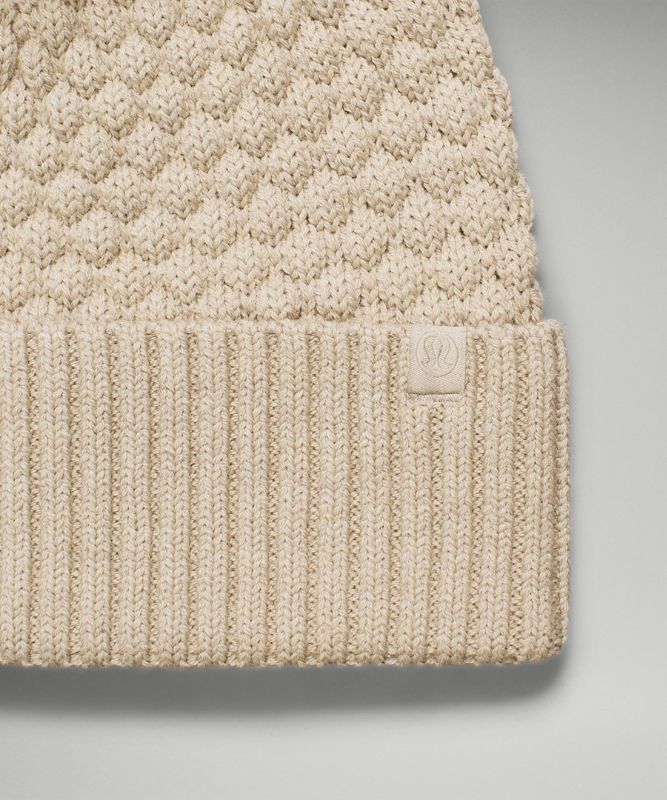 Lululemon Bubble Knit Pom Beanie Hatt Accessories Beige | YIFG-52738