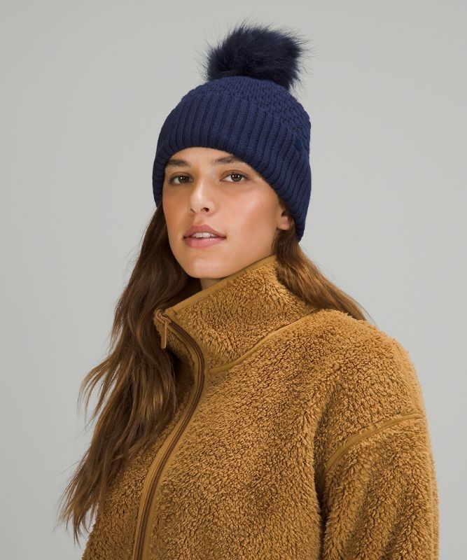 Lululemon Bubble Knit Pom Beanie Hatt Accessories Night Sea | ACPR-27913
