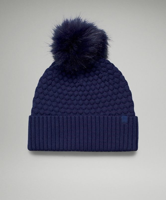 Lululemon Bubble Knit Pom Beanie Hatt Accessories Night Sea | ACPR-27913