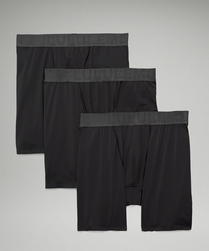 Lululemon Built to Move Boxer 5 3 Pack Underkläder Herr Svarta Svarta Svarta | YWGK-31568