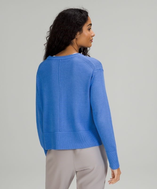 Lululemon Cashlu Boxy Crewneck Sweater Jumpers Dam Blå | ZCTI-73291